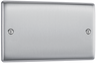 BG NBS95 Nexus Metal Brushed Steel 2 Gang Blanking Plate by British General (BG-NBS95-Shopify-SA_1)