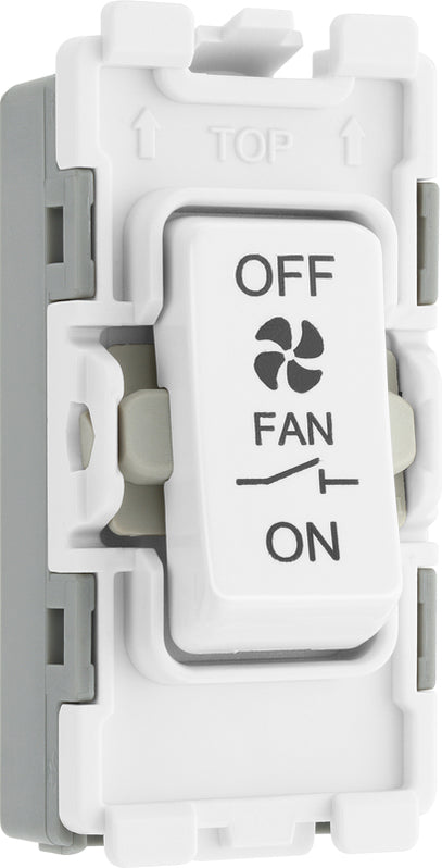 BG RPCDW15 Evolve Grid White 10A 3 Pole Fan Isolator Switch Module