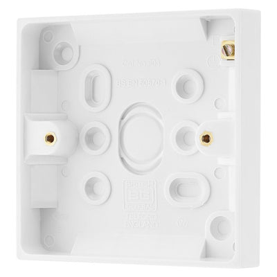 BG 903 Moulded Square Edge | White | 19mm | 1 Gang Plate Switch Pattress
