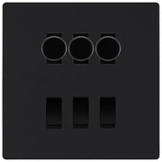 BG Evolve Matt Black 6 Gang Switch 3x Trailing Edge LED Dimmer 3x 2Way Custom Switch by British General (BG-Evolve-MB-6G-CUSTOM-3x-Dimmer-3x-2WAY)