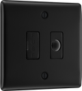 BG NFB55 Nexus Metal Matt Black 13A Flex Outlet Unswitched Fused Spur Unit