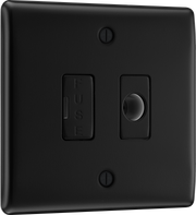 BG NFB55 Nexus Metal Matt Black 13A Flex Outlet Unswitched Fused Spur Unit by British General (BG-NFB55-Shopify-SA_1)