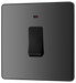 PCDBC31B Front - This Evolve Black Chrome 20A double pole switch with indicator from British General has been designed for the connection of refrigerators, water heaters, central heating boilers and many other fixed appliances.