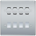 BG Nexus Polished Chrome 8 Gang Switch 4x Trailing Edge LED Dimmer, 2x Intermediate, 2x 2-Way Switch