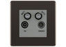 BG Screwless Black Nickel TV/FM/2x SAT Quadplex Socket – Grey Insert by British General (BG-FBNTVFMSAT2G)