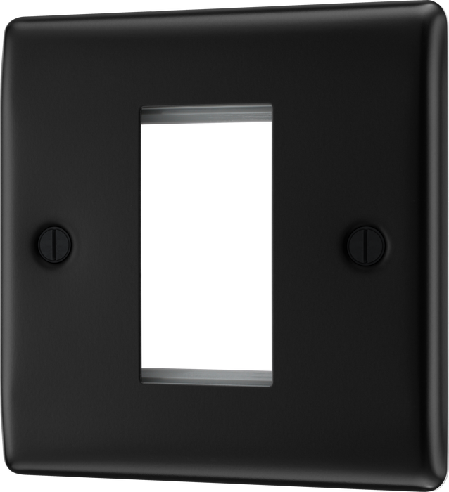 BG NFBEMS1 Nexus Metal Matt Black 25x50 Aperture Single Square Euro Module Front Plate