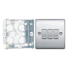 BG Nexus Polished Chrome 20A 16AX 2-Way Triple Light Switch NPC43 with 35mm Steel Back Box