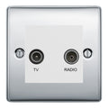 BG Nexus Metal Polished Chrome TV & FM Socket NPC66W