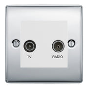 BG Nexus Metal Polished Chrome TV & FM Socket NPC66W by British General (BG-NPC66W)