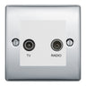 BG Nexus Metal Polished Chrome TV & FM Socket NPC66W by British General (BG-NPC66W)