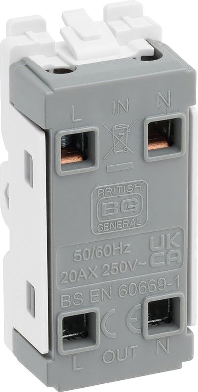BG RPCDB30KY Evolve Grid Black 20A 20AX 2 Pole Secret Key Switch Module
