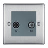 BG Nexus Metal Brushed Steel TV & Satellite Socket NBSTVSATG by British General (BG-NBSTVSATG)