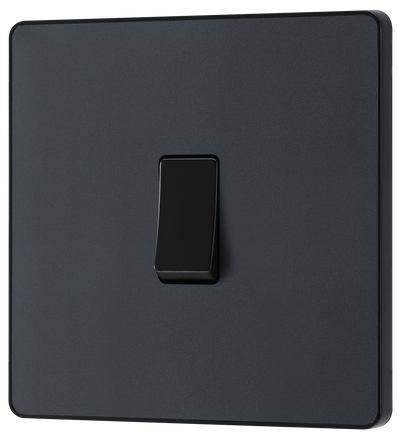 BG Evolve Matt Grey Single Light Switch 1G 2 Way PCDMG12B