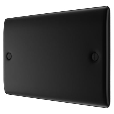 BG Nexus Matt Black Double Blanking Plate NFB95 with 35mm Steel Back Box