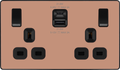 BG Evolve Polished Copper PCDCP22UAC22B USB Double Socket 22W Type A & C USB