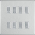 BG Screwless Brushed Steel 8 Gang Engraved Custom Labelled Appliance Grid Switch