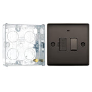 BG Nexus Black Nickel 13A Switched Spur with Neon NBN52 and 25mm Steel Back Box by British General (BG-NBN52+HGS02)