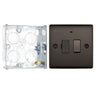 BG Nexus Black Nickel 13A Switched Spur with Neon NBN52 and 25mm Steel Back Box by British General (BG-NBN52+HGS02)