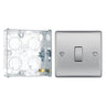BG Nexus Brushed Steel 20A Intermediate Light Switch NBS13 with 25mm Steel Back Box by British General (BG-NBS13+HGS02)