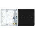 BG Nexus Matt Black 200W 2 Way Double Trailing Edge Dimmer Switch NFB82 with 25mm Steel Back Box