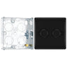 BG Nexus Matt Black 200W 2 Way Double Trailing Edge Dimmer Switch NFB82 with 25mm Steel Back Box by British General (BG-NFB82+HGS02)