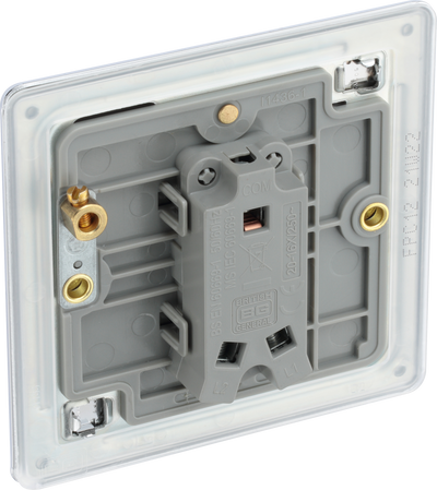 BG Electrical FPC12 Nexus Screwless Flat-Plate 2 Way 10A Single Light Switch Polished Chrome