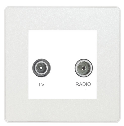 BG Evolve Pearlescent White TV & FM Socket PCDCLTVFMW