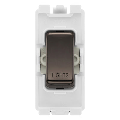 BG RRLTBN Black Nickel 20 Amp Double Pole Appliance Grid Switch Labelled Lights