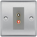 BG Nexus Brushed Steel Euro Module RCA X 2 Outlet NBSRCA2G