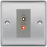 BG Nexus Brushed Steel Euro Module RCA X 2 Outlet NBSRCA2G by British General (BG-NBSRCA2G)