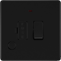 BG Evolve Matt Black Switched Fused Spur Unit Neon & Cable FFB53