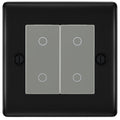 BG Nexus Matt Black Double Secondary Touch Dimmer Switch Grey Inserts
