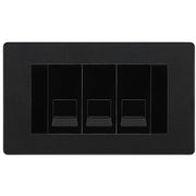 BG Evolve Matt Black 3 Gang RJ11 Telephone Socket Euro Module - Black Insert by British General (BG-PCDMBRJ113B)
