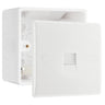 BG Electrical Single Slave Telephone Socket (IDC) White & 50mm Pattress Back Box by British General (BG-8BTSI/1+877)