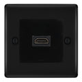 BG Nexus Matt Black 1 Gang HDMI Socket Black Insert