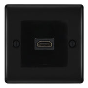 BG Nexus Matt Black 1 Gang HDMI Socket Black Insert by British General (BG-EMHDMIB+NFBEMS2)