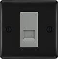 BG Nexus Matt Black Single RJ11 Telephone Socket NFBRJ111 - Grey Insert