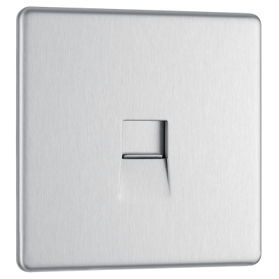 BG Electrical FBSBTS1 Nexus Screwless Flat-Plate Single Slave Telephone Socket Brushed Steel