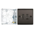 BG Nexus Black Nickel 13A Switched Fused Connection Unit NBN50 and 25mm Steel Back Box