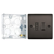 BG Nexus Black Nickel 13A Switched Fused Connection Unit NBN50 and 25mm Steel Back Box by British General (BG-NBN50+HGS02)