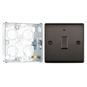 BG Nexus Black Nickel 20A 2 Pole Neon Switch NBN31 and 25mm Steel Back Box by British General (BG-NBN31+HGS02)