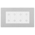 BG Evolve Brushed Steel Screwless Quad Secondary Touch Dimmer Switch PCDBSTDS4W