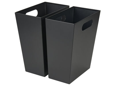 Corby Highland Dual Recycling Bin in Black PU Leather by Corby of Windsor (Corby-27453)