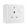 BG Electrical 13A 1 Pole Neon Switched Socket White & 50mm Pattress Back Box by British General (BG-825+877)