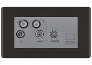BG Screwless Black Nickel Quadplex Combination TV Socket FBN69G by British General (BG-FBN69G)