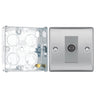 BG Nexus Brushed Steel Single Satellite Socket NBS64 with 25mm Steel Back Box by British General (BG-NBS64+HGS02)
