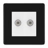 BG Screwless Matt Black Double Satellite Socket FFB642W by British General (BG-FFB642W)