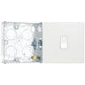 BG Evolve Pearlescent White 20A 16AX Intermediate Light Switch PCDCL13W with 25mm Steel Back Box