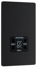 BG Evolve PCDMB20B Matt Black 115-240V Dual Voltage Socket-Black Insert
