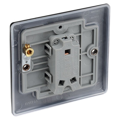 BG Nexus Matt Black 20A 16AX 2 Way Single Light Switch NFB12 with 35mm Steel Back Box